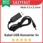 Kabel Converter Adapter USB 5V to Jack Power DC Male 5.5mm 5.5x2.1mm 5.5 mm Socket Arduino