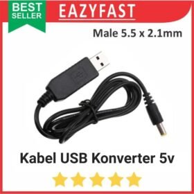 Kabel Converter Adapter USB 5V to Jack Power DC Male 5.5mm 5.5x2.1mm 5.5 mm Socket Arduino