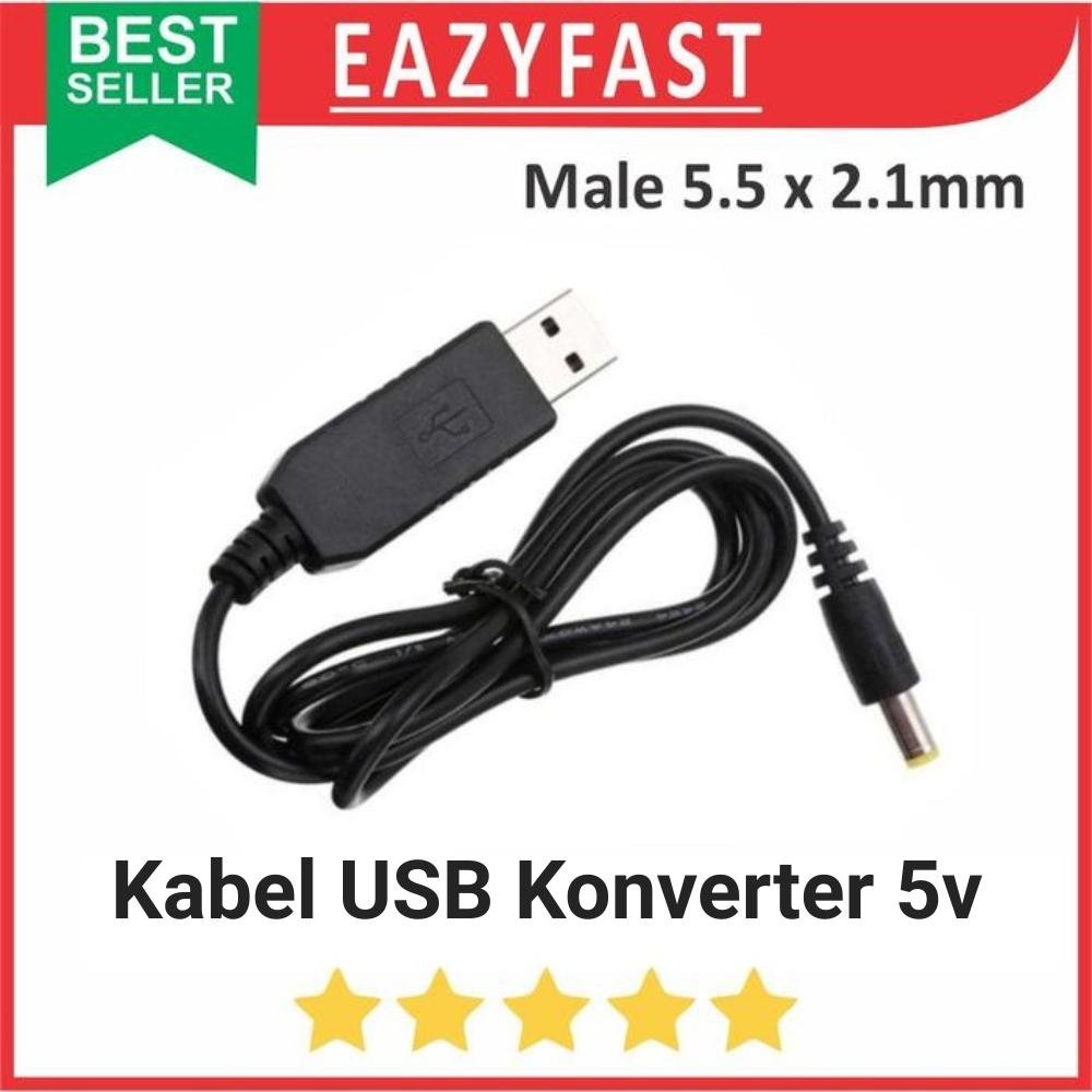 ginee_20260605110423686_2645393214.jpeg Kabel Converter Adapter USB 5V to Jack Power DC Male 5.5mm 5.5x2.1mm 5.5 mm Socket Arduino - Image 1