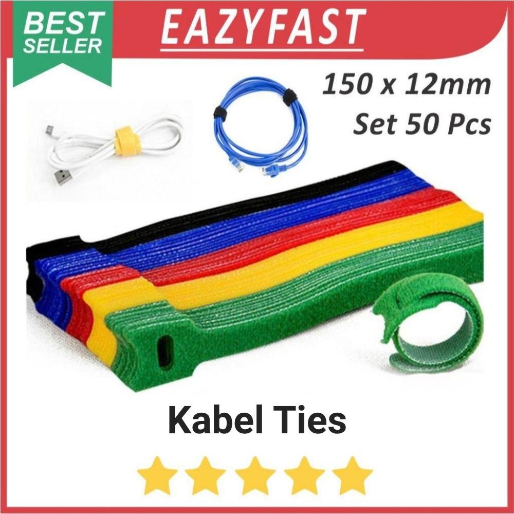 ginee_20260605122425444_0918044839.jpeg Tali Ikat Kabel Ties Strap Set 50 Pcs Cable Management Organizer - Image 1