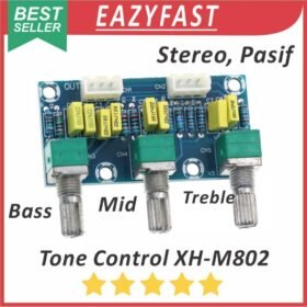Modul Tone Control Pasif XH-M802 Stereo Equalizer Bass Treble LPF HPF Low Pass Filter Tune Pre Amplifier Ampli Preamp