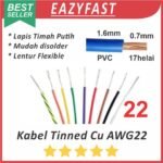 Kabel Serabut Tinned Cu AWG22 AWG 22 NYAF Tembaga Lapis Timah Putih Lentur Flexible PVC JST Audio