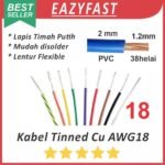 Kabel Serabut Tinned Cu AWG18 AWG 18 NYAF Tembaga Lapis Timah Putih Lentur Flexible PVC JST Audio
