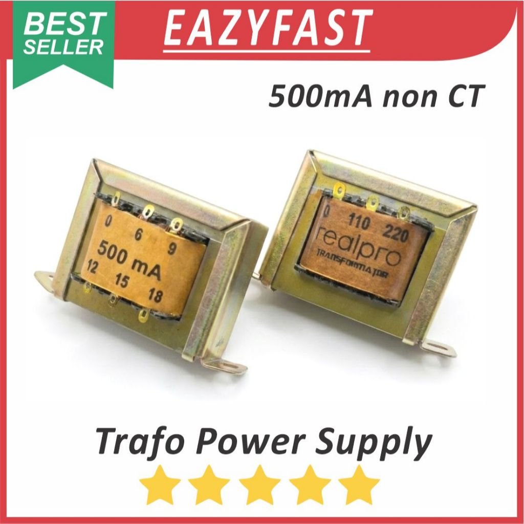 ginee_20260610162858002_3841812241.jpeg Trafo 0.5A 500ma 0V 5V 6V 9V 12V 15V 18V Transformator Power Supply Travo PSU 0 5 6 9 12 15 18 110 220 V Volt AC non CT Engkel RealPro Tembaga Murni 0.5 A Ampere - Image 1