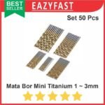 Mata Bor Drill Bit Micro Mini HSS Set 50pcs 1mm 1.5mm 2mm 2.5mm 3mm