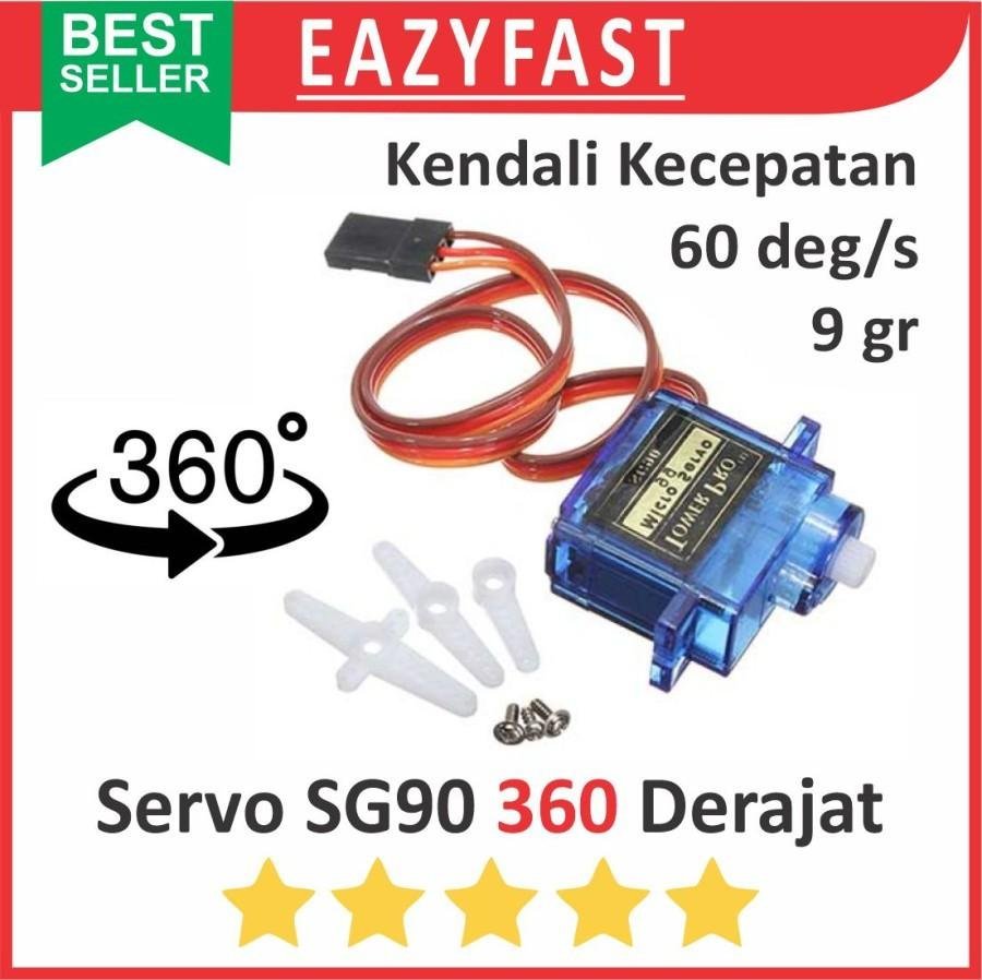 ginee_20260205125119678_7438365342.jpeg Motor Servo RC SG90 360 Degree Putar Derajat Drajat Continue Continues 9 G Gram 9g Mini Micro Gear Box Gearbox SG90S SG 90S 90 S Tower Pro TowerPro - Image 1