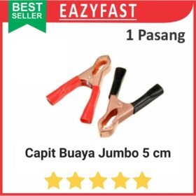 Capit Buaya Besar 5cm Aki Accu Motor Mobil Clip Jumper Jepit Kabel Set