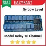 Modul Relay Switch 16 Ch Channel 16Ch 5V 5 Volt Low Level SPDT ESP Arduino Compatible Opto Isolated Module