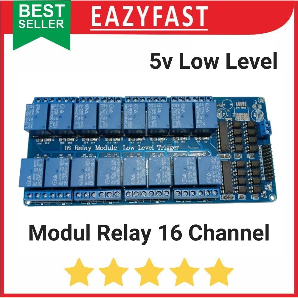 ginee_20260724120000906_8017954626.jpeg Modul Relay Switch 16 Ch Channel 16Ch 5V 5 Volt Low Level SPDT ESP Arduino Compatible Opto Isolated Module - Image 1
