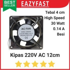 Kipas Fan 12cm 220 V Volt AC 30 W Watt Listrik PLN 12x12 220V High Speed Cooler Cooling Exhaust Sunon Snuon
